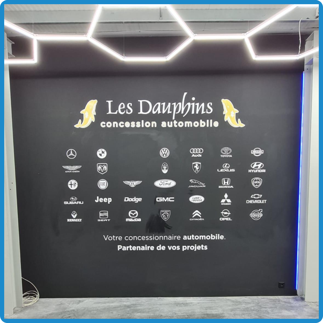 Signaletique de decoration les dauphins concession automobile